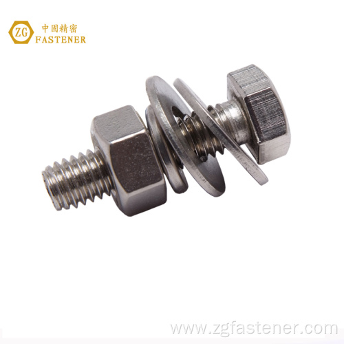 Hardware fastener 304/316 hex bolt nut and washer